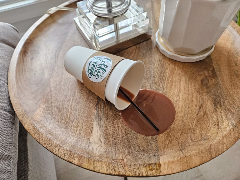 funny prank spilled coffee mug