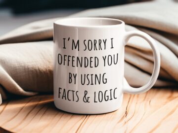 facts and logic mug funny gift for coworkers
