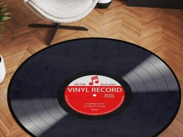 vinyl record rug